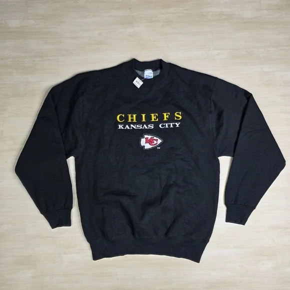 Vintage Salem Sportswear Kansas City Chiefs Embroidered Sweatshirt Size XL NEW - Picture 1 of 6